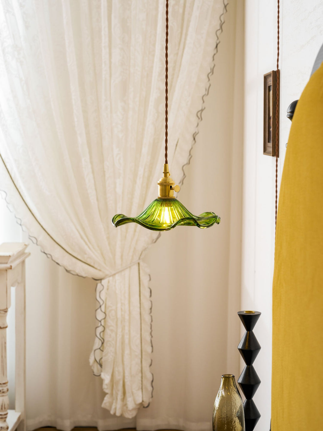 Glas Hibiskusblomma Swag Lampa