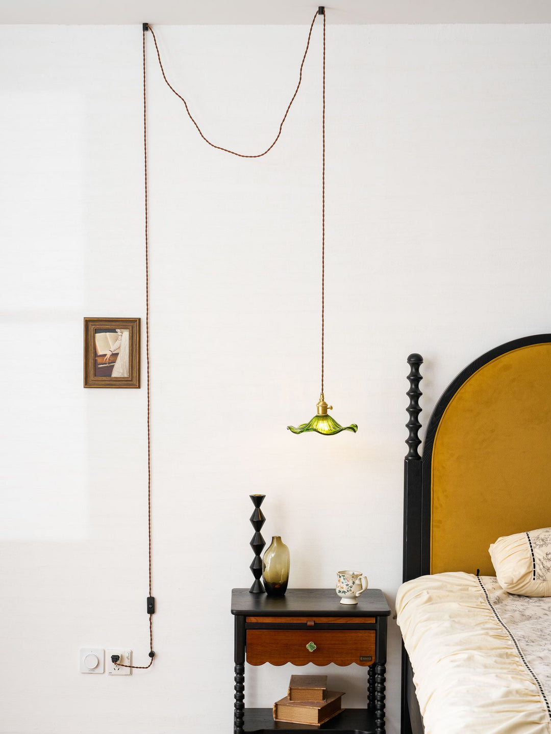 Glas Hibiskusblomma Swag Lampa
