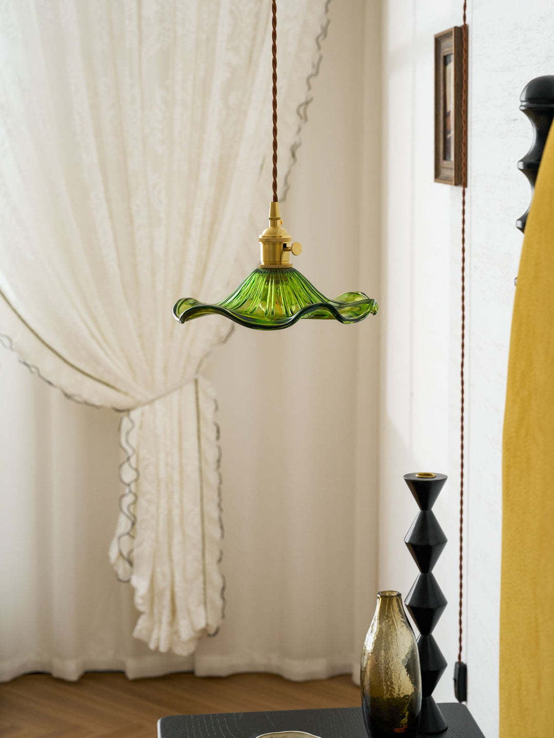 Glas Hibiskusblomma Swag Lampa