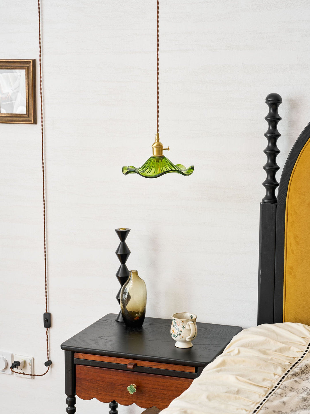Glas Hibiskusblomma Swag Lampa