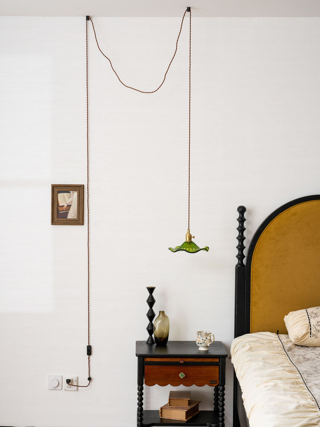 Glas Hibiskusblomma Swag Lampa