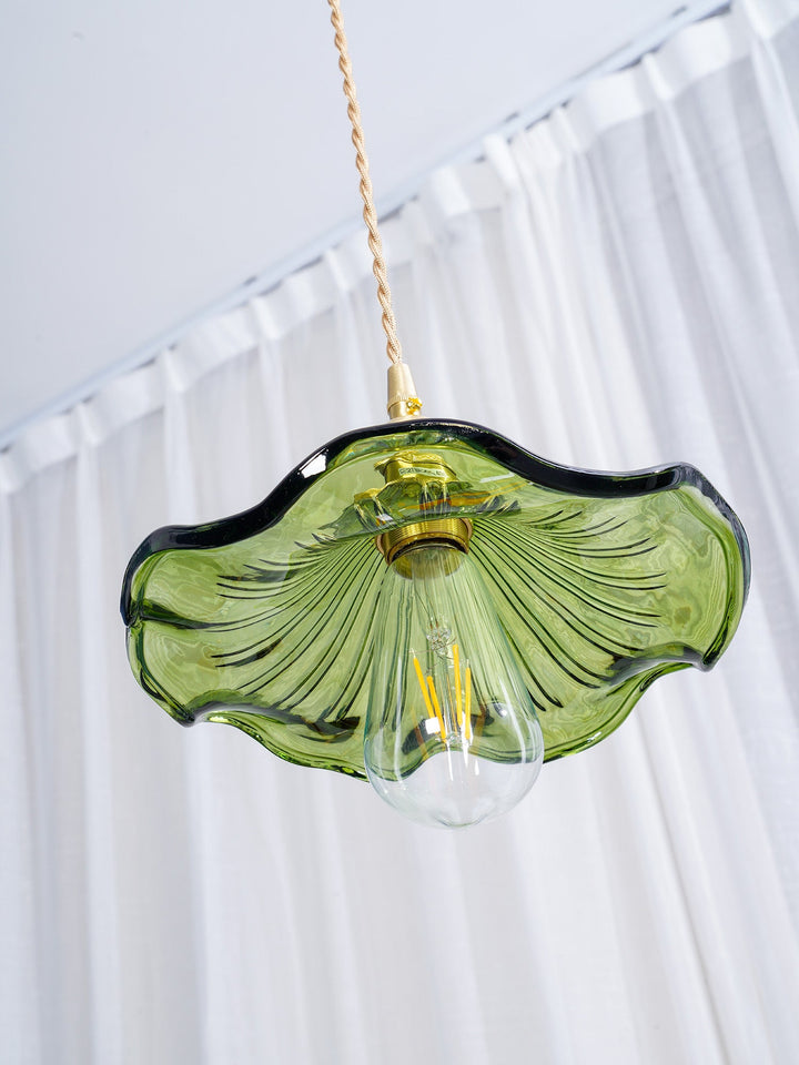 Glas Hibiskus Blomma Pendellampa