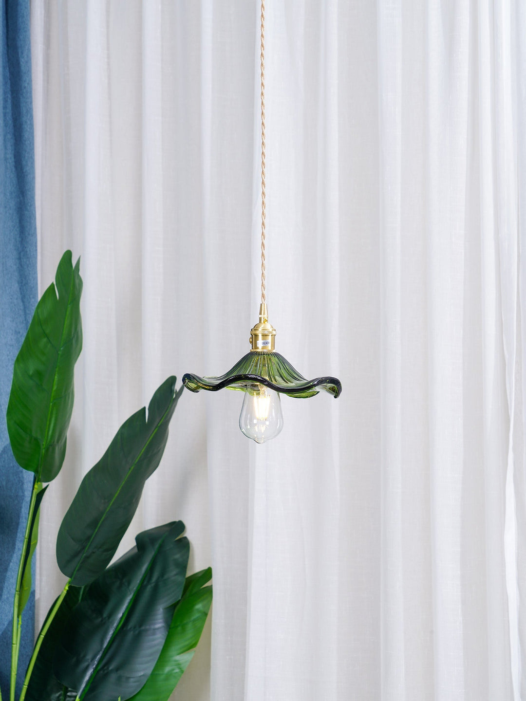 Glas Hibiskusblomma Swag Lampa