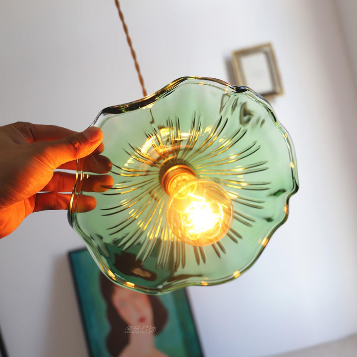 Glas Hibiskusblomma Swag Lampa