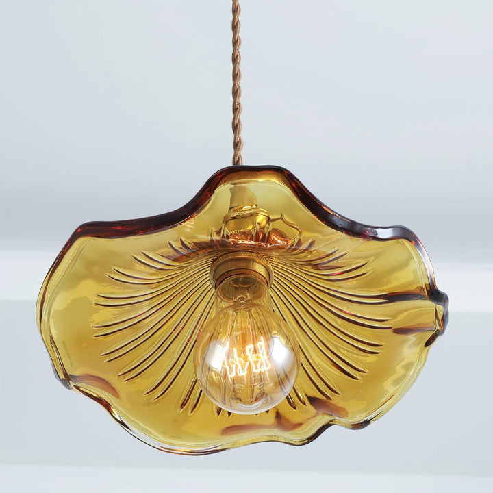 Glas Hibiskus Blomma Pendellampa