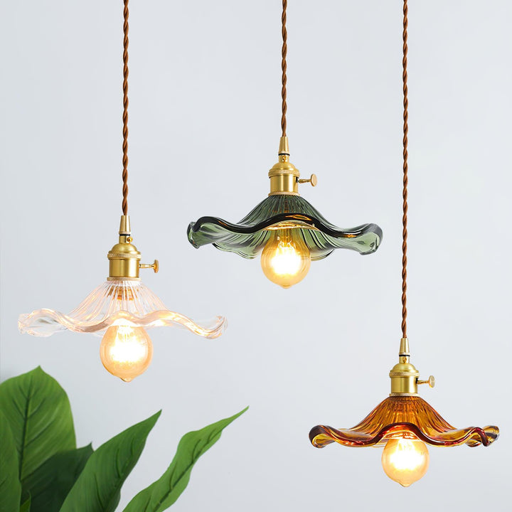 Glas Hibiskusblomma Swag Lampa