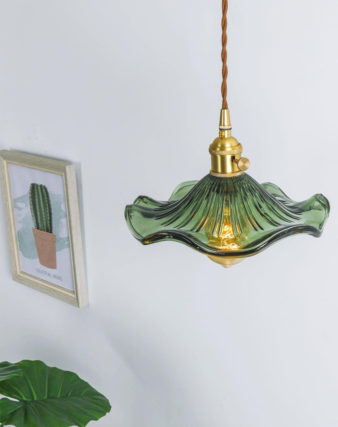 Glas Hibiskusblomma Swag Lampa