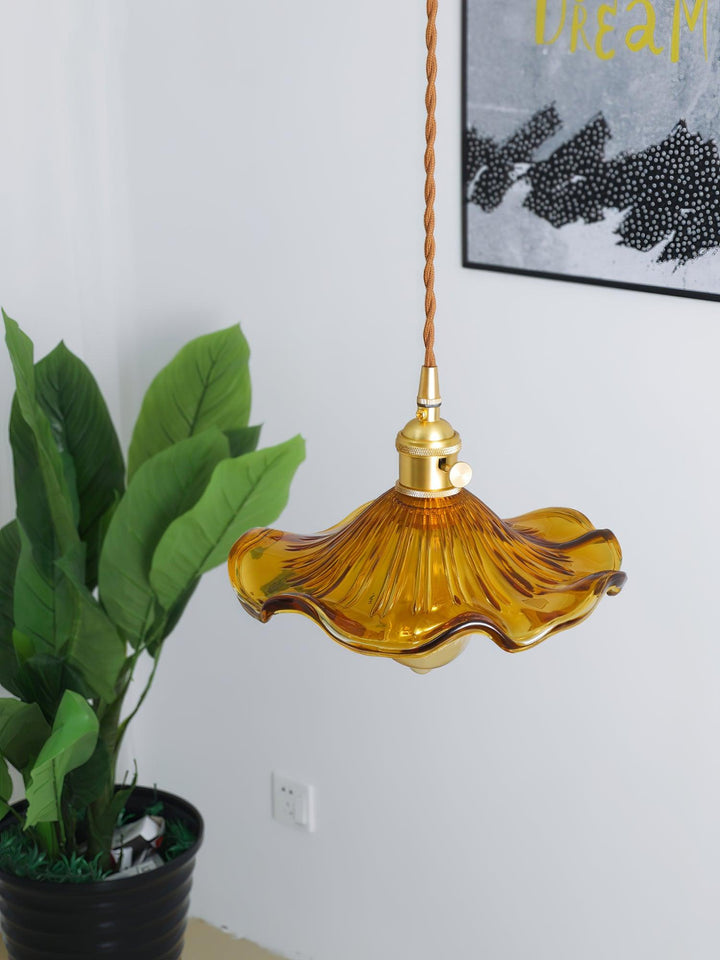 Glas Hibiskusblomma Swag Lampa