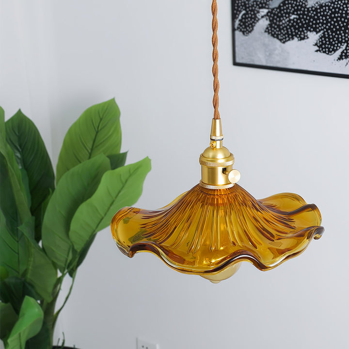 Glas Hibiskusblomma Swag Lampa