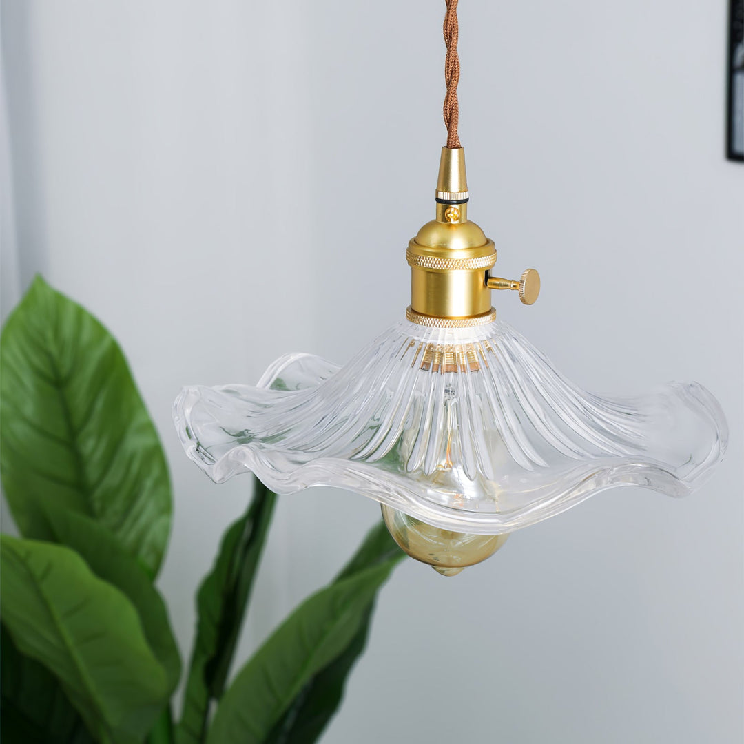 Glas Hibiskusblomma Swag Lampa
