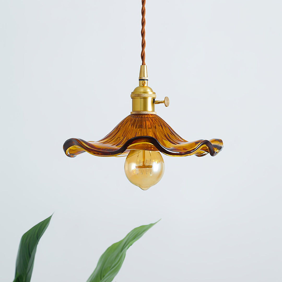 Glas Hibiskusblomma Swag Lampa