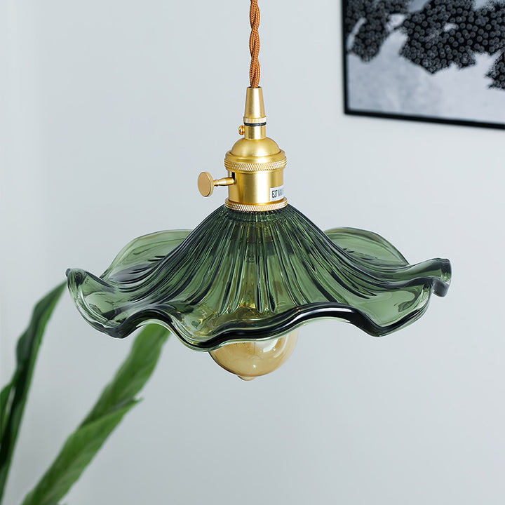 Glas Hibiskusblomma Swag Lampa