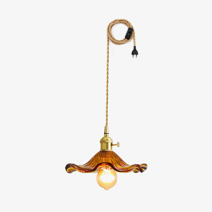 Glas Hibiskusblomma Swag Lampa
