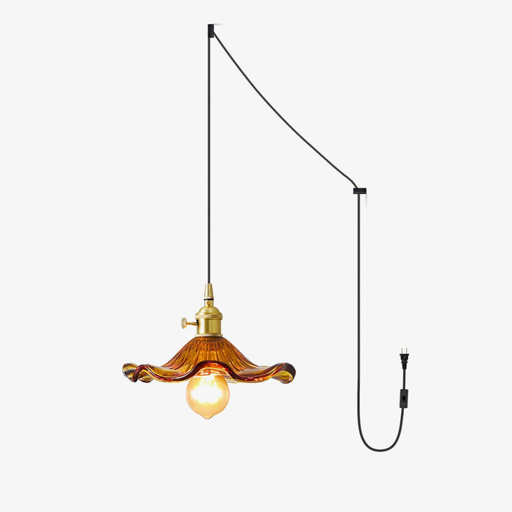 Glas Hibiskusblomma Swag Lampa