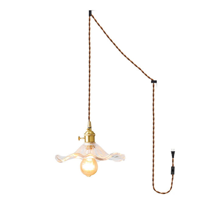 Glas Hibiskusblomma Swag Lampa