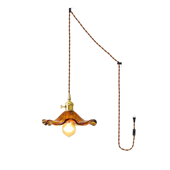 Glas Hibiskusblomma Swag Lampa
