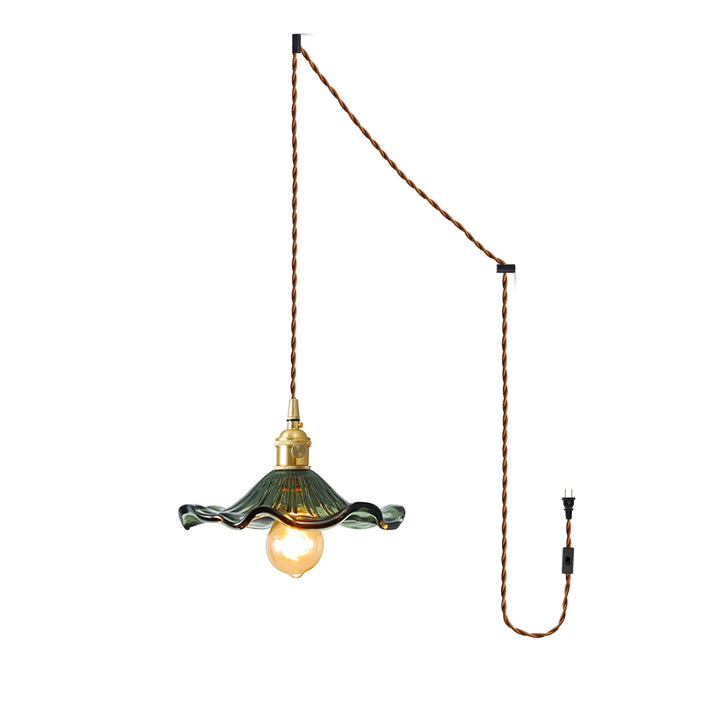 Glas Hibiskusblomma Swag Lampa