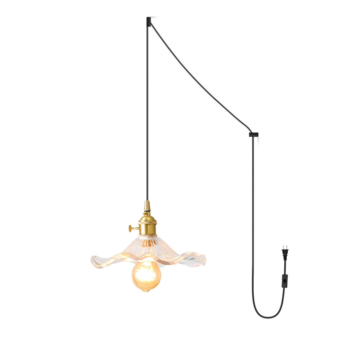 Glas Hibiskusblomma Swag Lampa