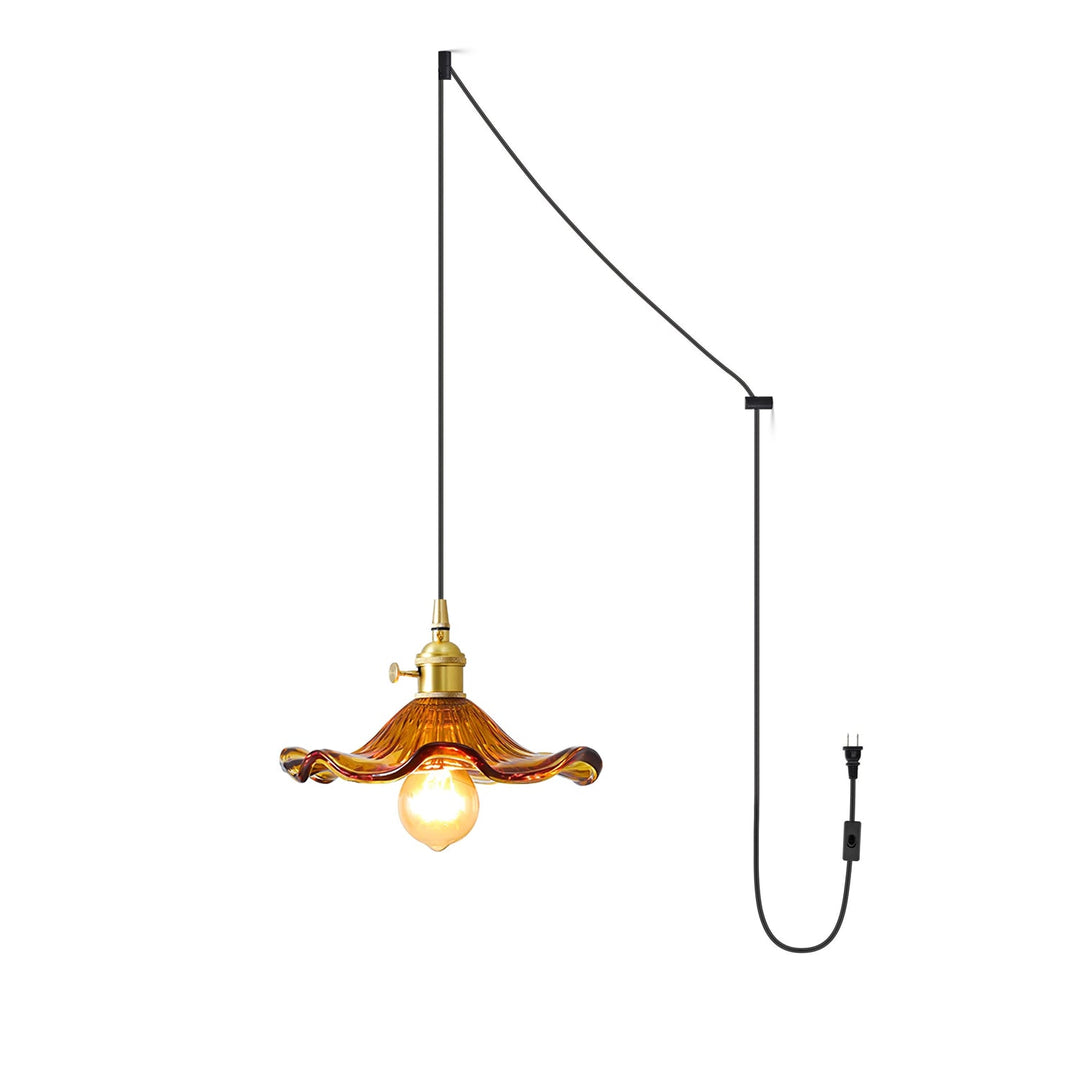 Glas Hibiskusblomma Swag Lampa