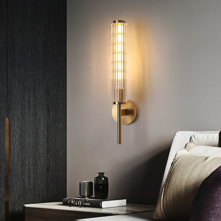 Glas Linjär Mässings Vägglampa