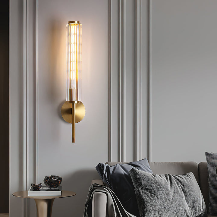 Glas Linjär Mässings Vägglampa