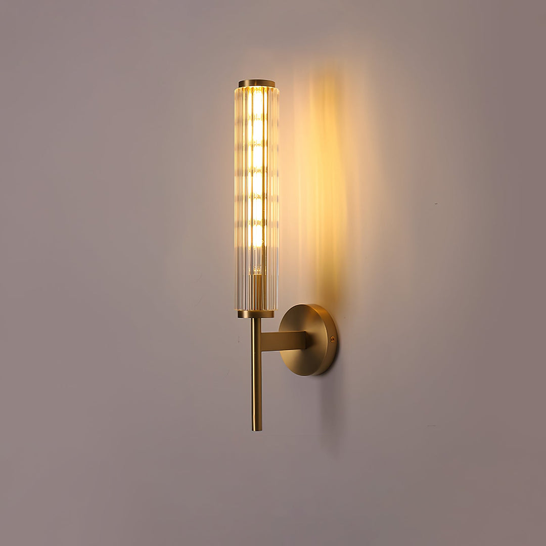 Glas Linjär Mässings Vägglampa