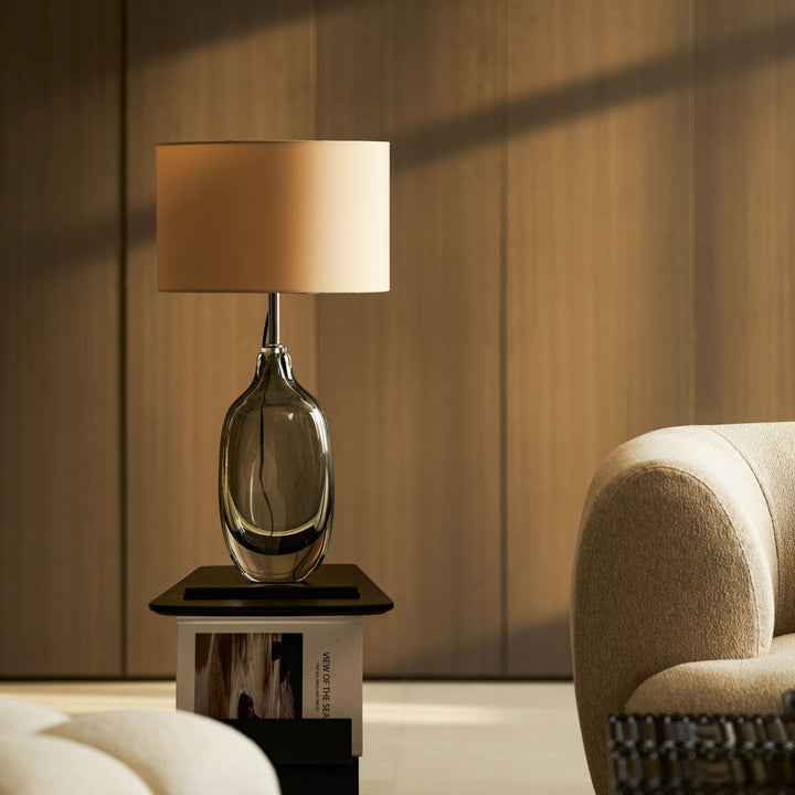 Glaserad Kristall Bordslampa