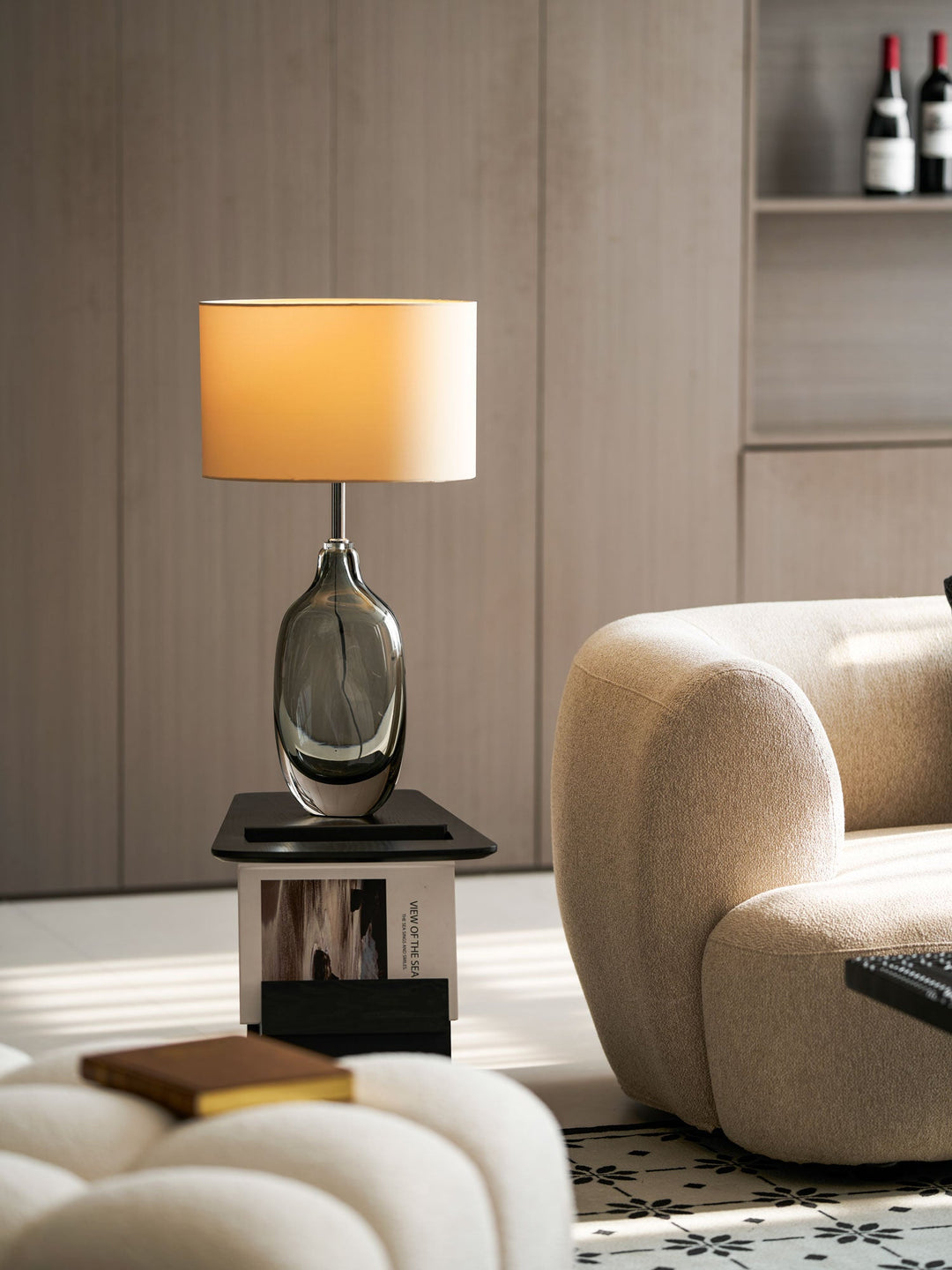 Glaserad Kristall Bordslampa