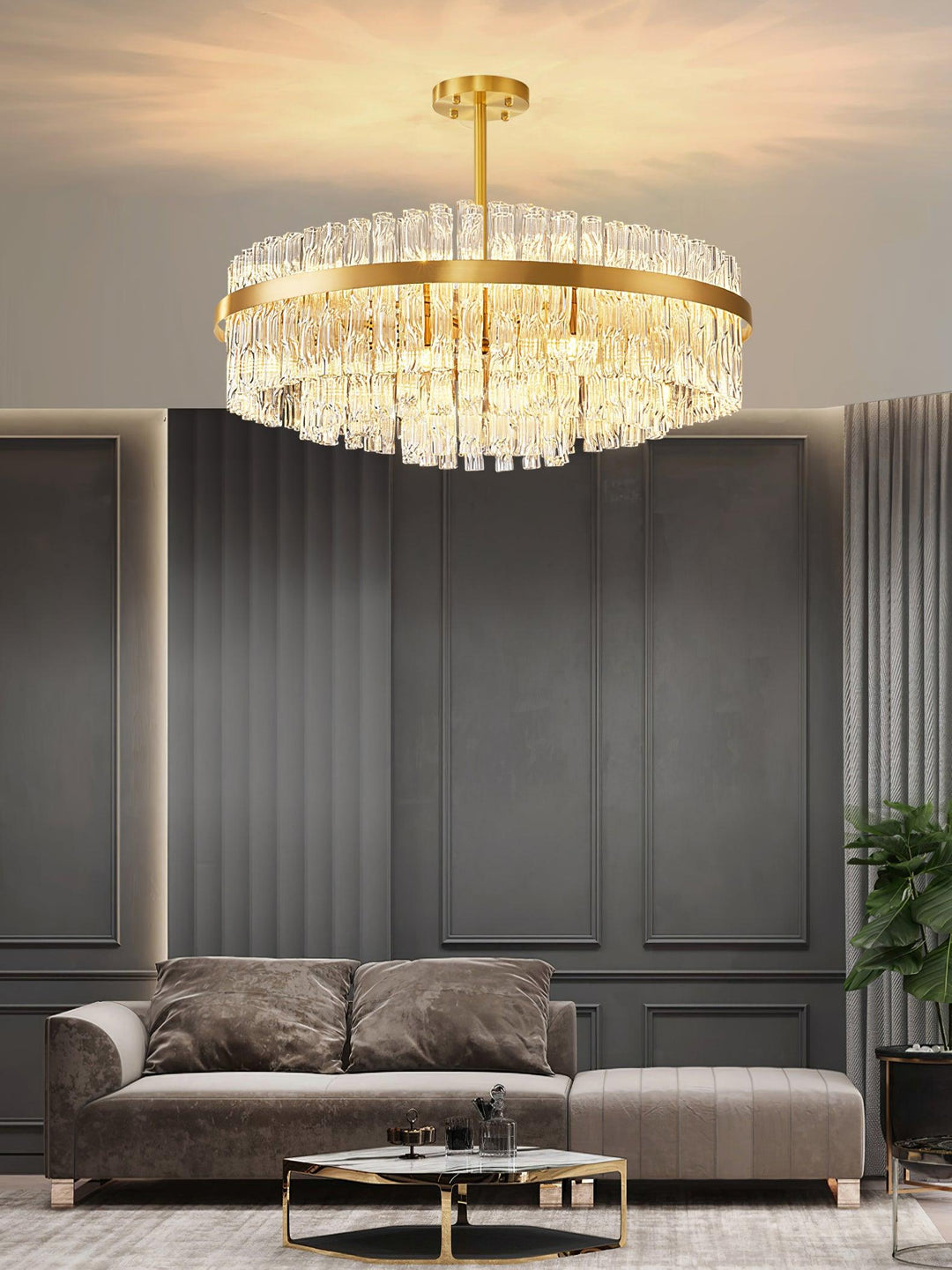 Guld &amp; Klar Stav Chandelier
