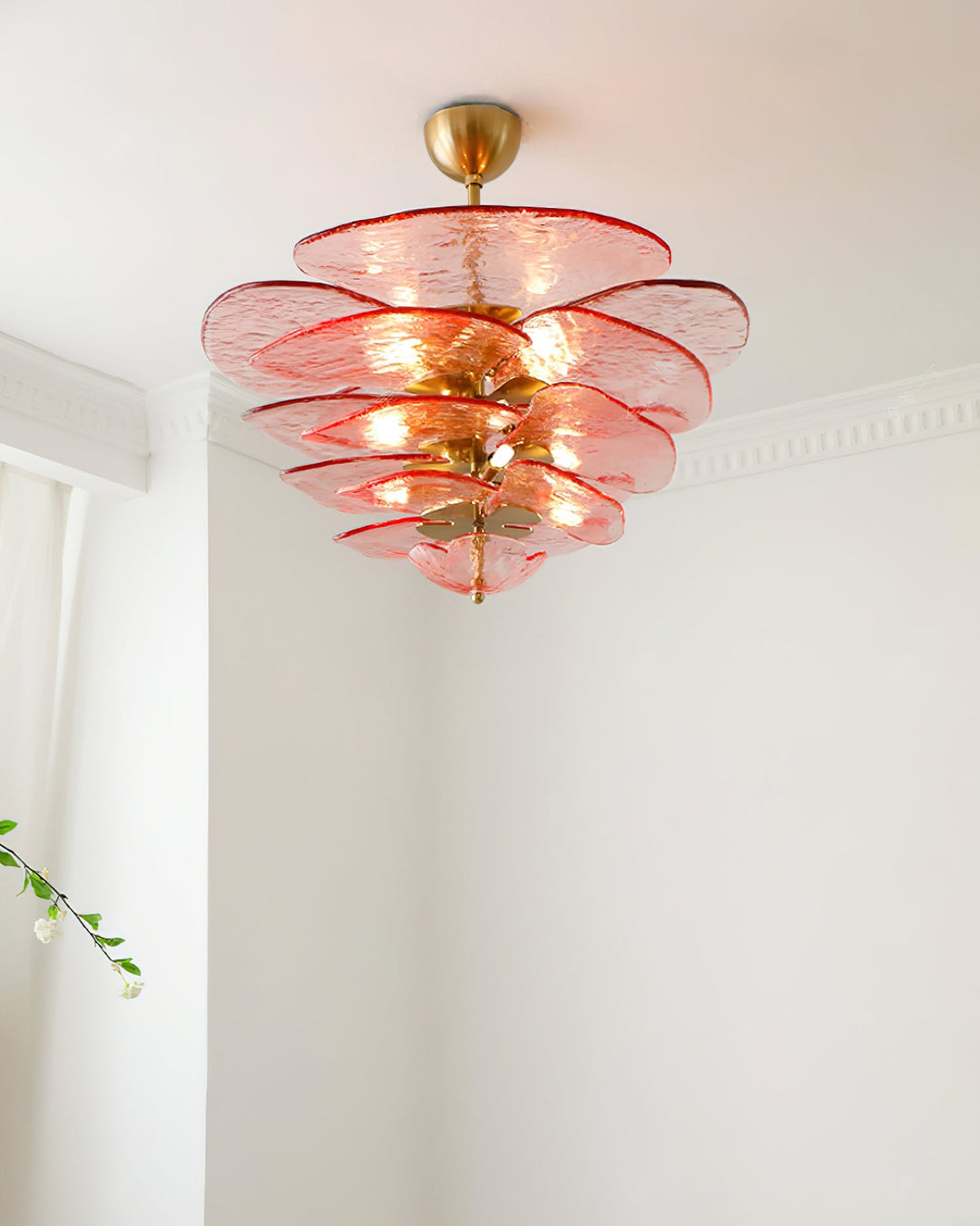Petals Gold Murano Kandelaber
