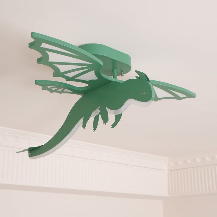 Grön Dinosaurie Taklampa