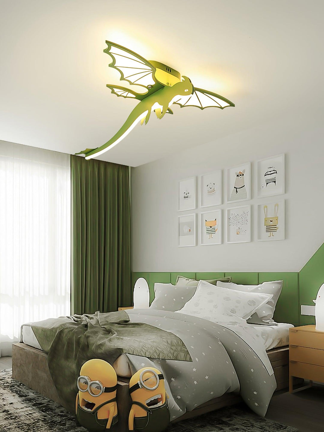 Grön Dinosaurie Taklampa