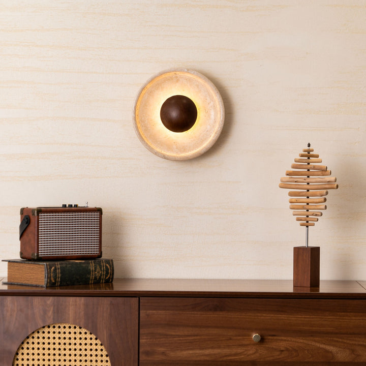 Halo Travertine Vägglampa
