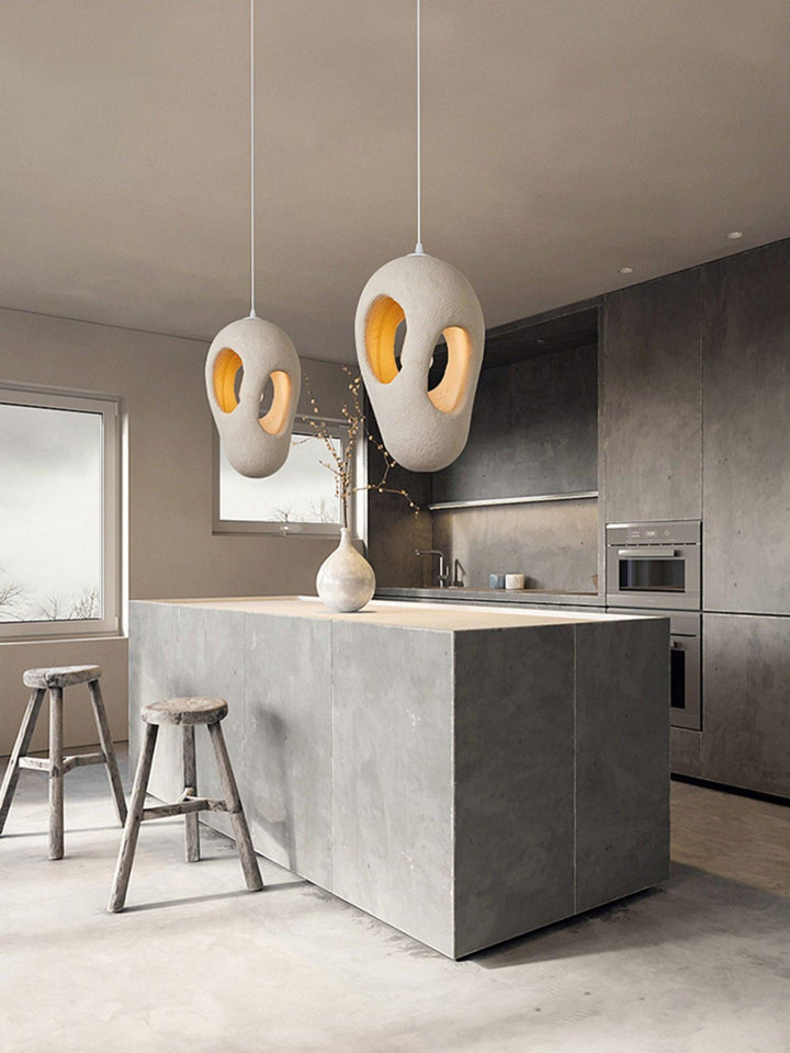 Handbyggd Vit Pendellampa
