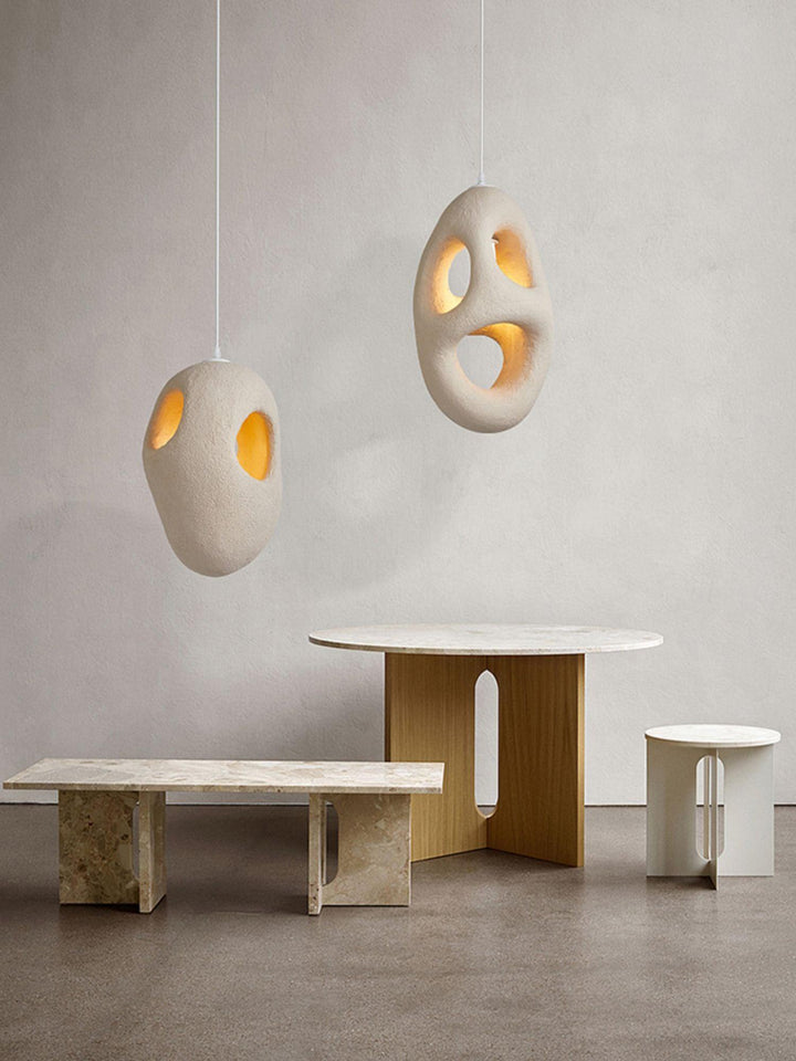 Handbyggd Vit Pendellampa