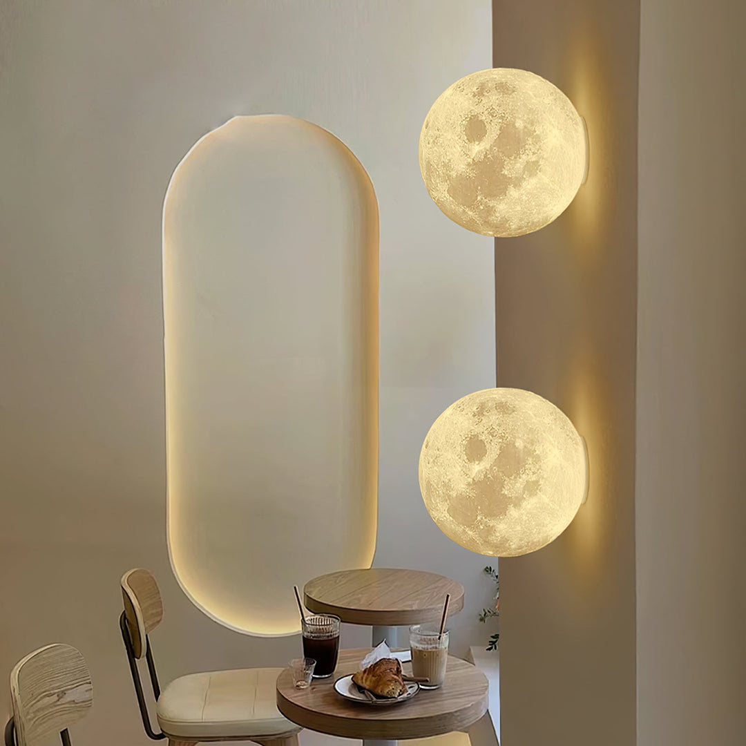 Måne 3D Vägglampa