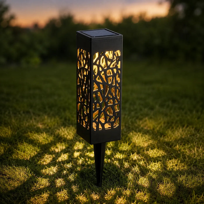 Glenmore – Solarne Lampy Ścieżkowe z Mozaikowym Wzorem Cienia (Set 8 Sztuk)