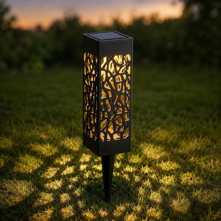 Glenmore – Solarne Lampy Ścieżkowe z Mozaikowym Wzorem Cienia (Set 8 Sztuk)