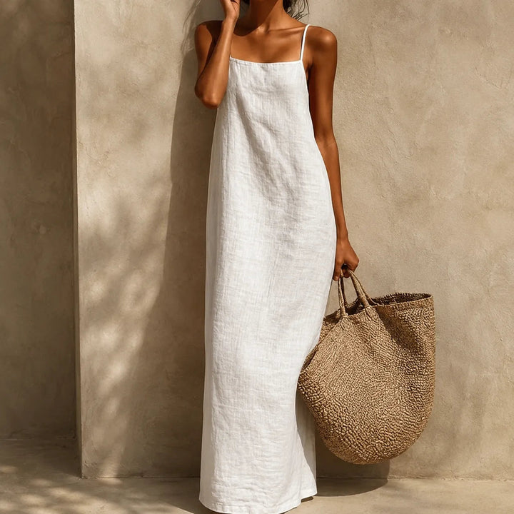 Marelle – Klänning Maxi w Stilu Lnianym