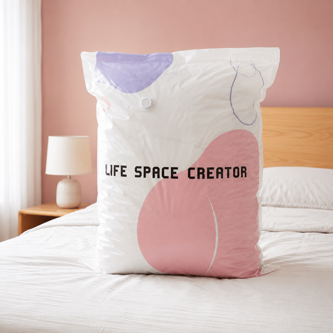 Spacenest – Torby próżniowe 3D utan pompy för przechowywania w szafie i pościeli (2-pack)