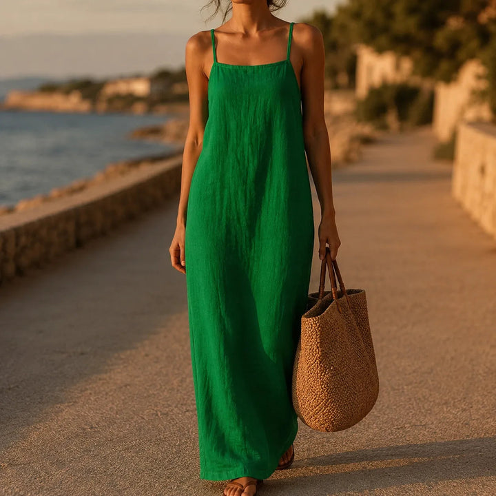Marelle – Klänning Maxi w Stilu Lnianym