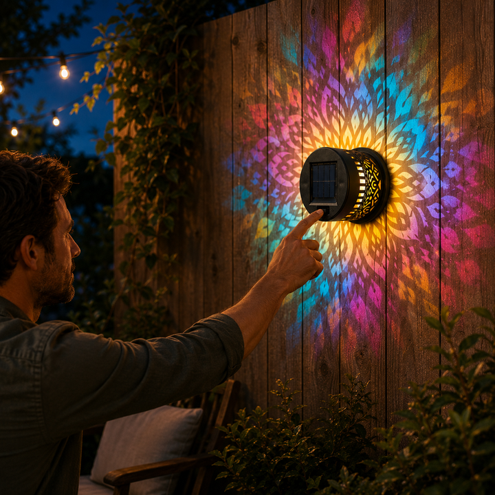 Lumara – Solarna Lampa Mandala på Vägg Zewnętrzną för Ogrodu i Płotu