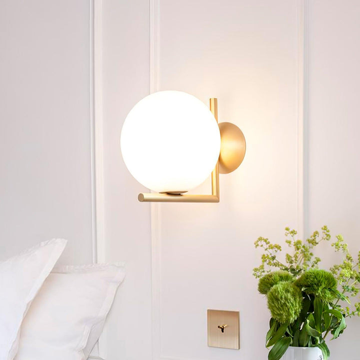 Blåst Glas Opal Glas Vägglampa