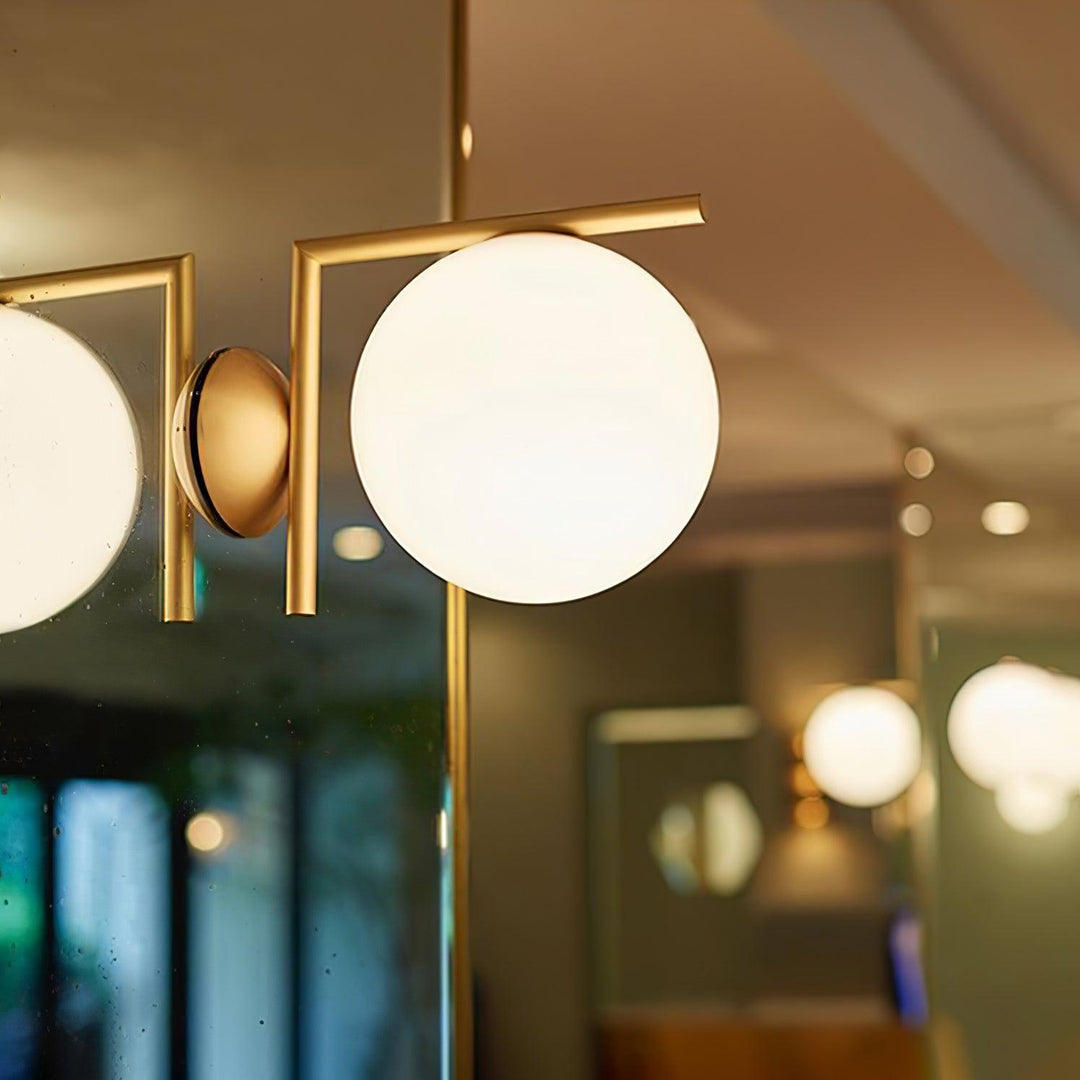 Blåst Glas Opal Glas Vägglampa