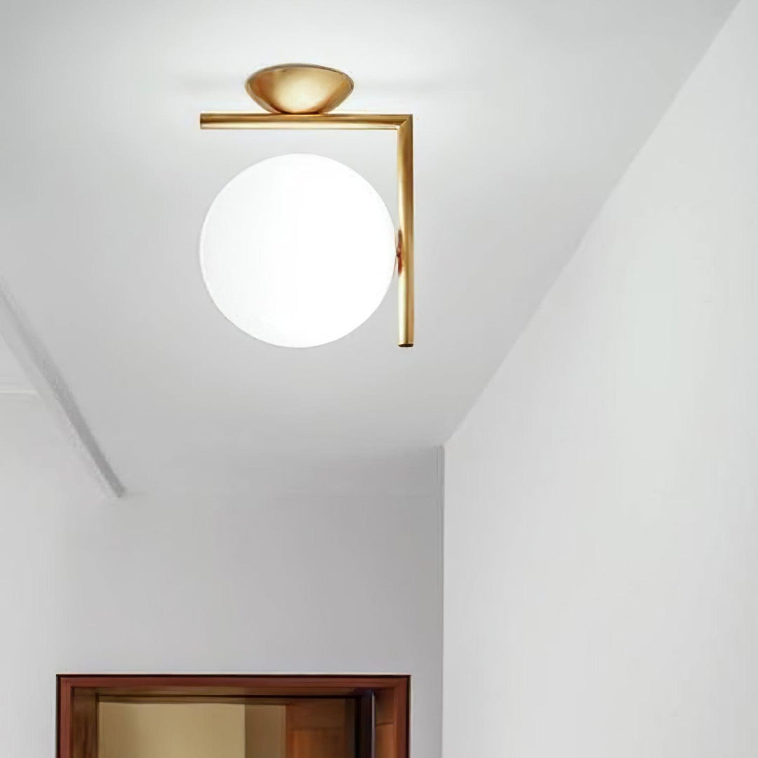 Blåst Glas Opal Glas Vägglampa