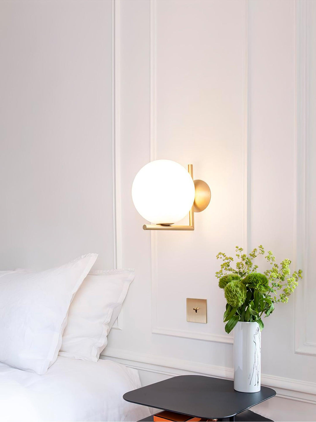 Blåst Glas Opal Glas Vägglampa