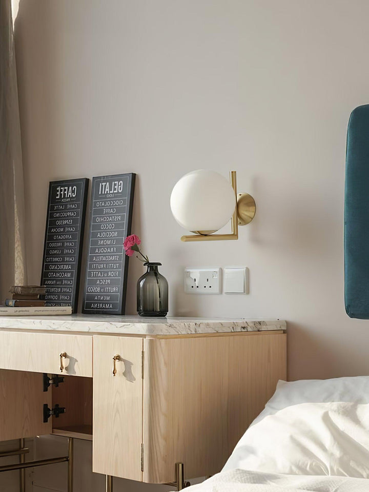 Blåst Glas Opal Glas Vägglampa