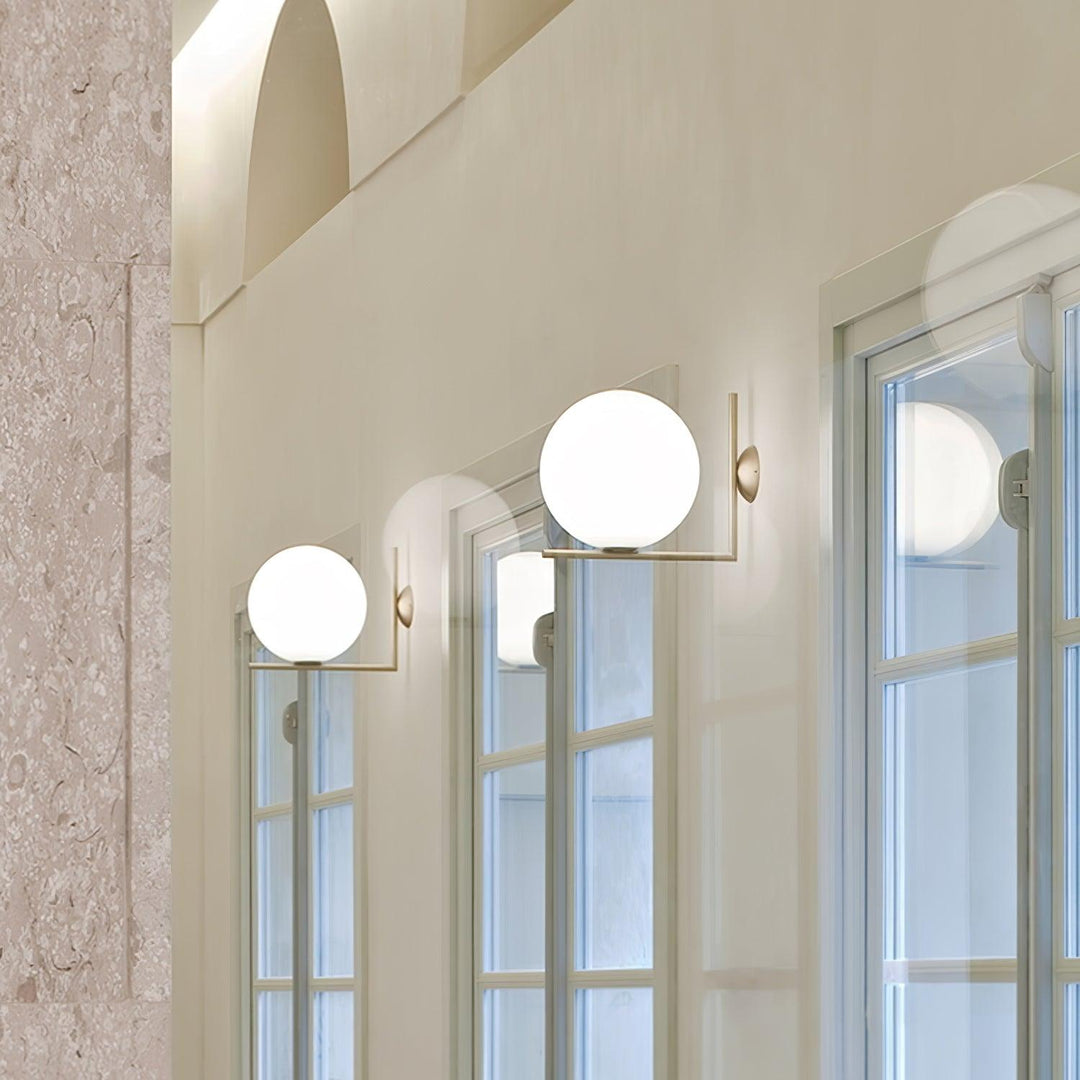 Blåst Glas Opal Glas Vägglampa
