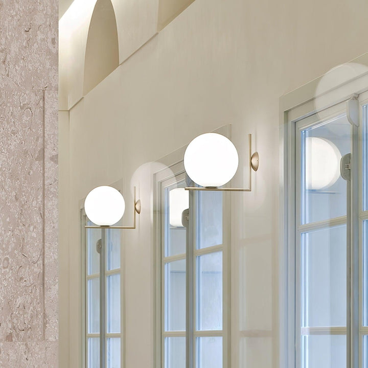 Blåst Glas Opal Glas Vägglampa