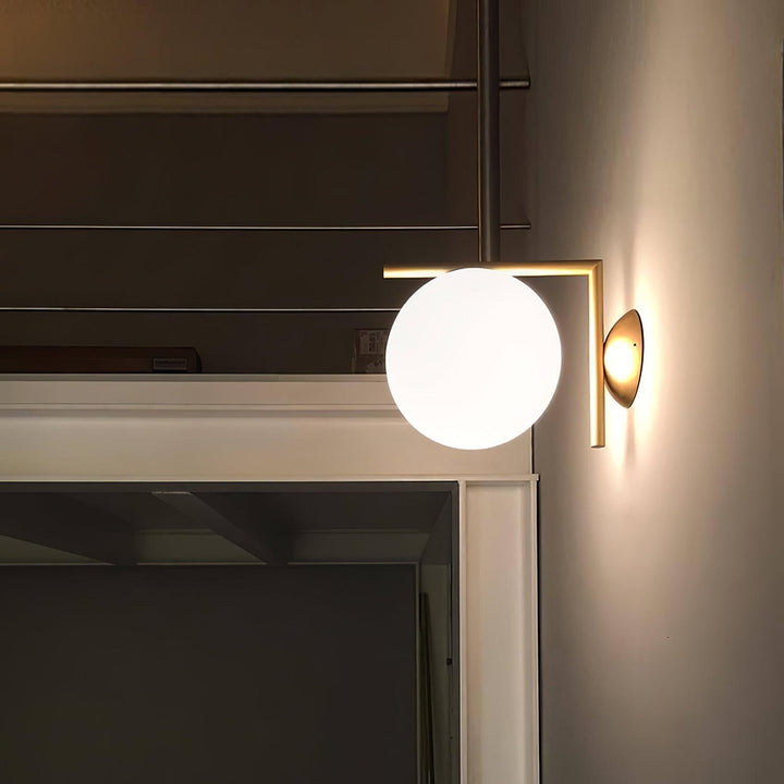 Blåst Glas Opal Glas Vägglampa
